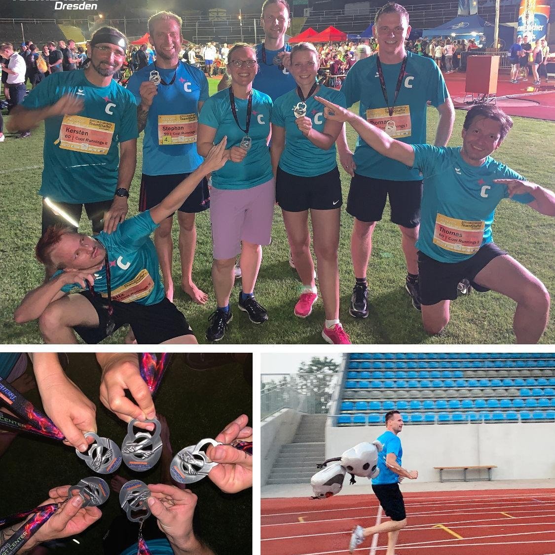 compactKaelte's tweet photo. Yesterday evening our "Cool Runnings" ran 4x4 km by the team relay in Dresden. Frozen Olaf was also with us. A very nice and sporty team event. #keepitfresh #teamevent #bestteam #teamsport #dercoolstejobderwelt https://t.co/ZgXVjXxHNT