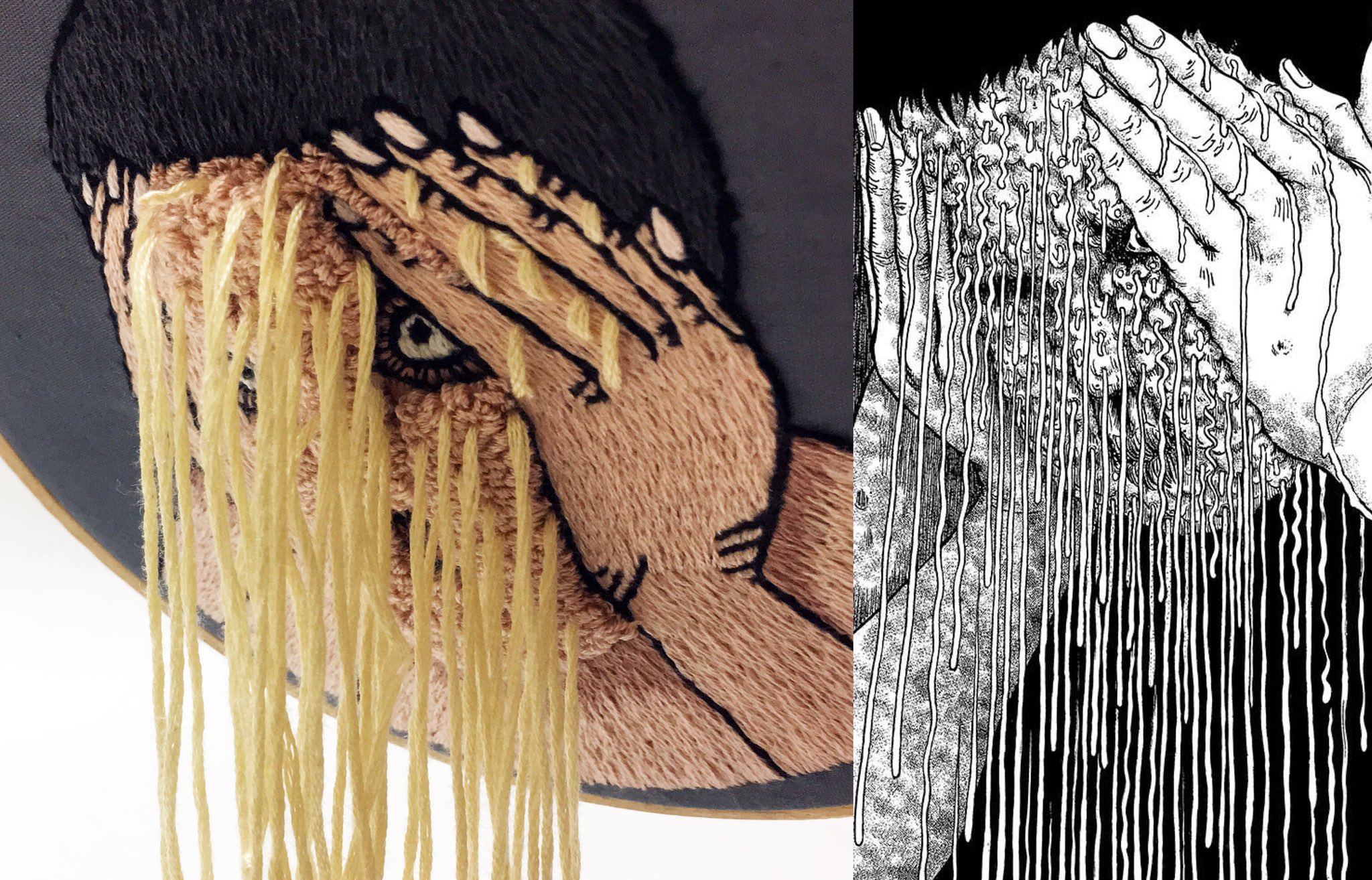 ウショウ モノグサ刺繍 閲覧注意 伊藤潤二先生の作品 グリセリド の兄ちゃんを刺繍しました 兄ちゃんのキモさをモコモコ刺繍で表現できたので最高に嬉しいです 伊藤潤二コレクション T Co Ptzmc0mvgj Twitter