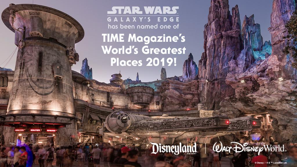 Star Wars: #GalaxysEdge has been selected as one of TIME's 2019 #WorldsGreatestPlaces! This is an exciting accomplishment for our Walt Disney Imagineers, who are breaking new ground and leading industry trends with the opening of this new land: di.sn/6018E425m