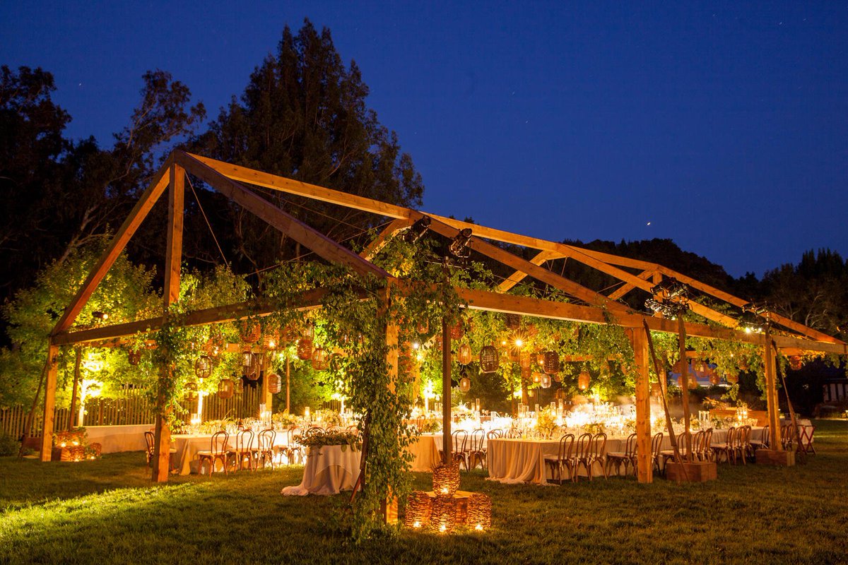 ImpactLAV's tweet photo. Lighting the house that love built! This gorgeous outdoor wedding reception was done by #AlisonEvents at the #GardnerRanch in #CarmelValley.

Photo by Christina McNeil

#buildingafuture #indooroutdoorwedding #woodenframehouse #weddingpros #eventprofs #lightingpro https://t.co/dROYctdQxr