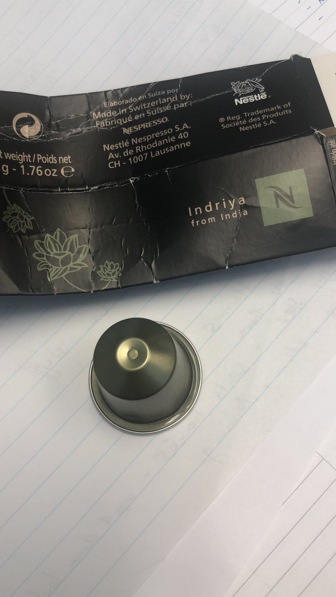 My last Indriya pod 😓 <a href="/NespressoCA/">Nespresso Canada</a> <a href="/Nespresso/">Nespresso Global</a> <a href="/NespressoUSA/">Nespresso USA</a> please bring back #Indriya as nothing else compares