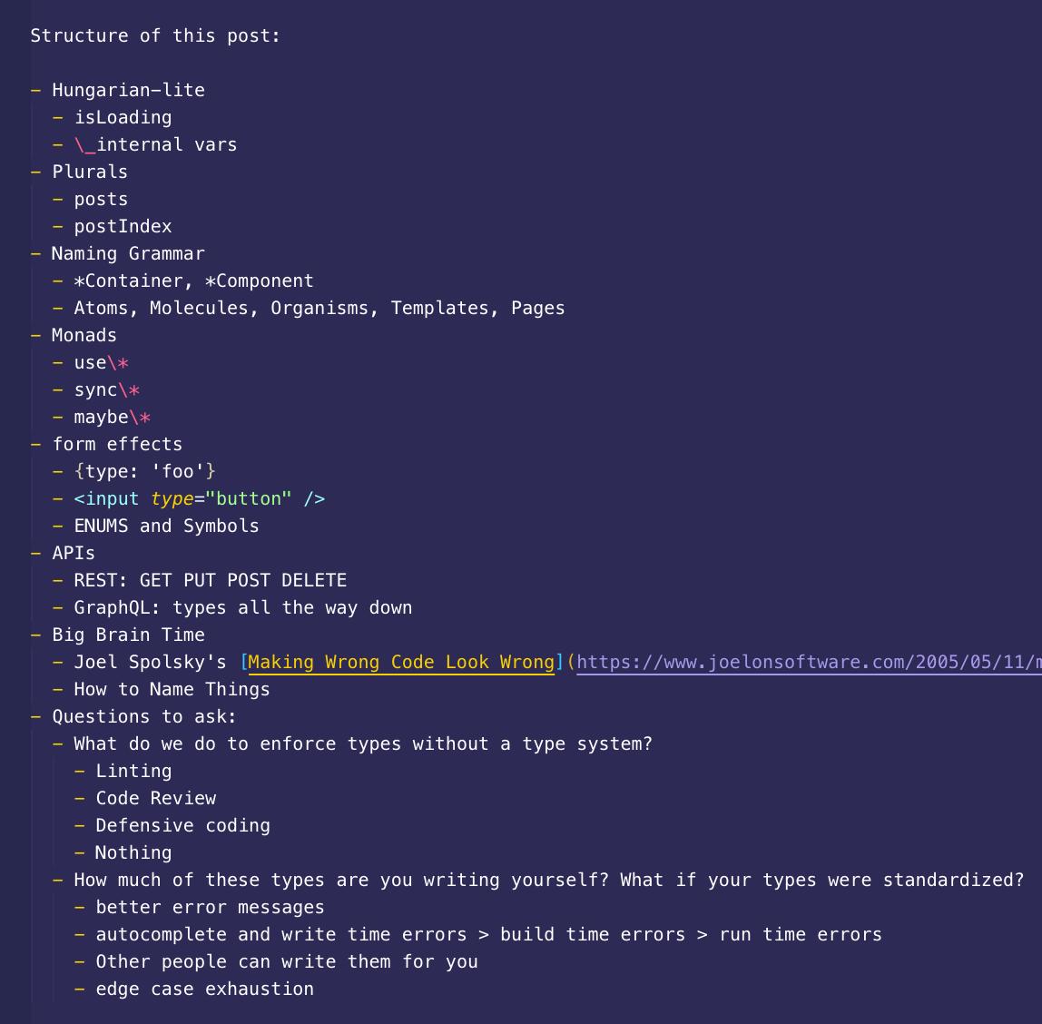 bullet points of the blog post