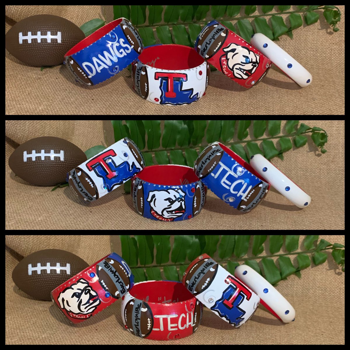 valorieoart's tweet photo. we love getting you #gameday ready!

who’s your fave team?

#valorieoart #handpainted #artist #gamedayaccessoeies #collegefootball #college #football #collegesports #everloyalbe #rustonstrong #lastech #latechfootball #godawgs #gotech @CoachSHoltz 
info:valorie@bauercorp.com https://t.co/uS9a48ZWIX