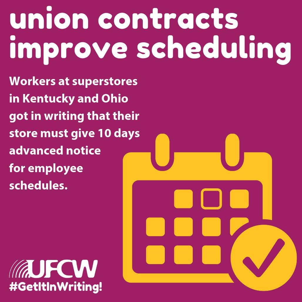 UFCW's tweet image. This #LaborDay, let&apos;s celebrate the value of a union contract. What would make your workplace or your life better? Speak up &amp;amp; fight to #GetItInWriting. Our union has some great examples of how workers have come together to make change happen in their jobs! ow.ly/4lFq50vMibo