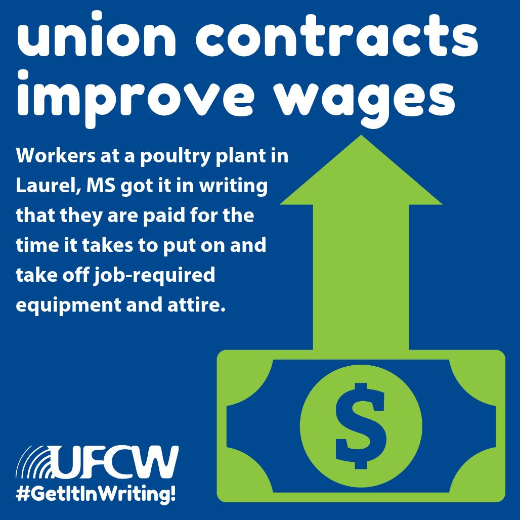 UFCW's tweet image. This #LaborDay, let&apos;s celebrate the value of a union contract. What would make your workplace or your life better? Speak up &amp;amp; fight to #GetItInWriting. Our union has some great examples of how workers have come together to make change happen in their jobs! ow.ly/4lFq50vMibo