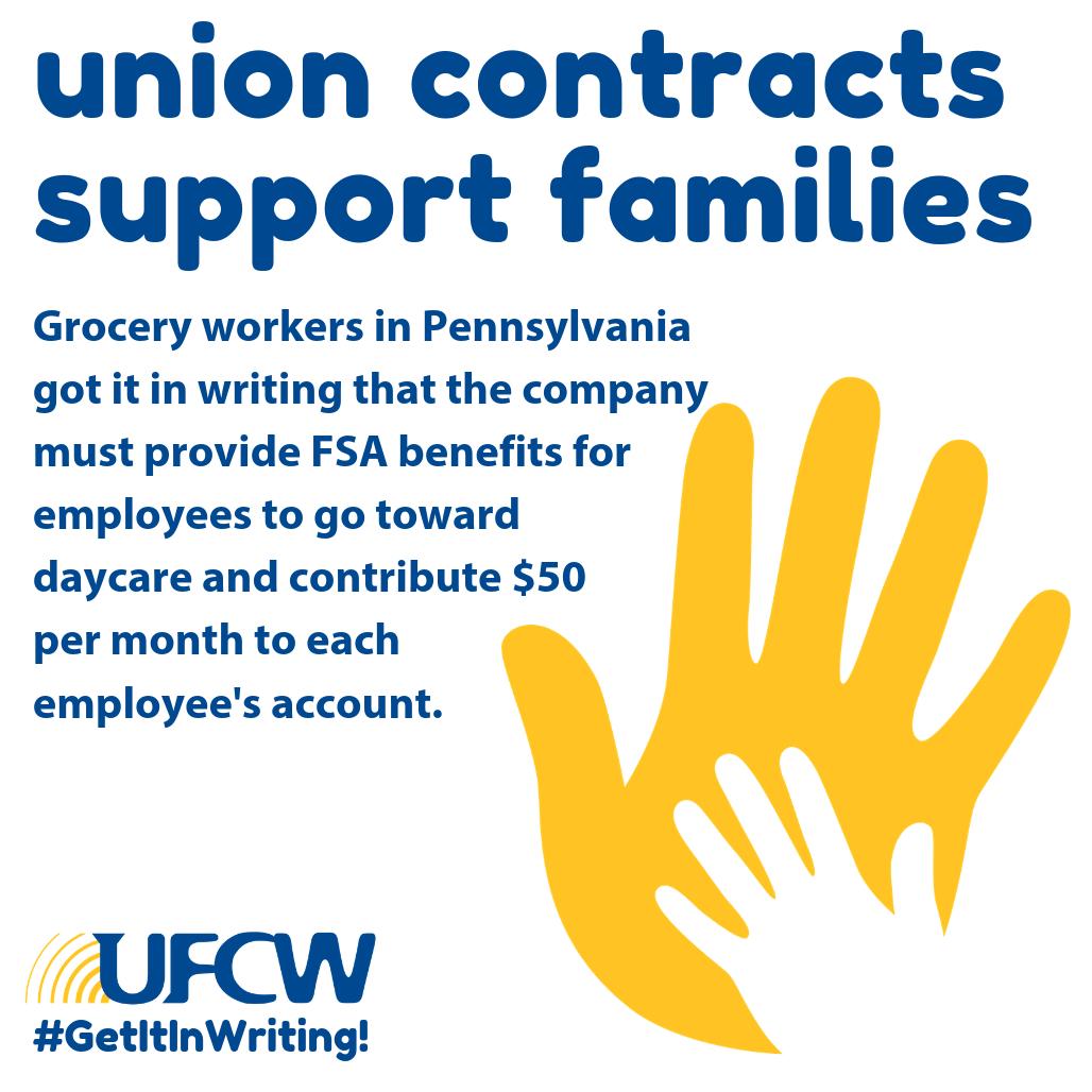 UFCW's tweet image. This #LaborDay, let&apos;s celebrate the value of a union contract. What would make your workplace or your life better? Speak up &amp;amp; fight to #GetItInWriting. Our union has some great examples of how workers have come together to make change happen in their jobs! ow.ly/4lFq50vMibo