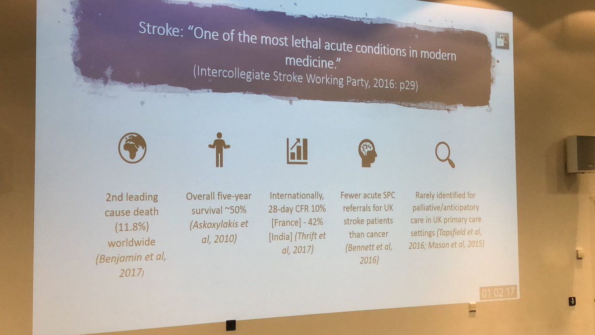 StuartBairdy's tweet photo. Learning about palliative care in stroke patients. Still one of the most lethal conditions #ssca19 https://t.co/OJUnUDC1uF