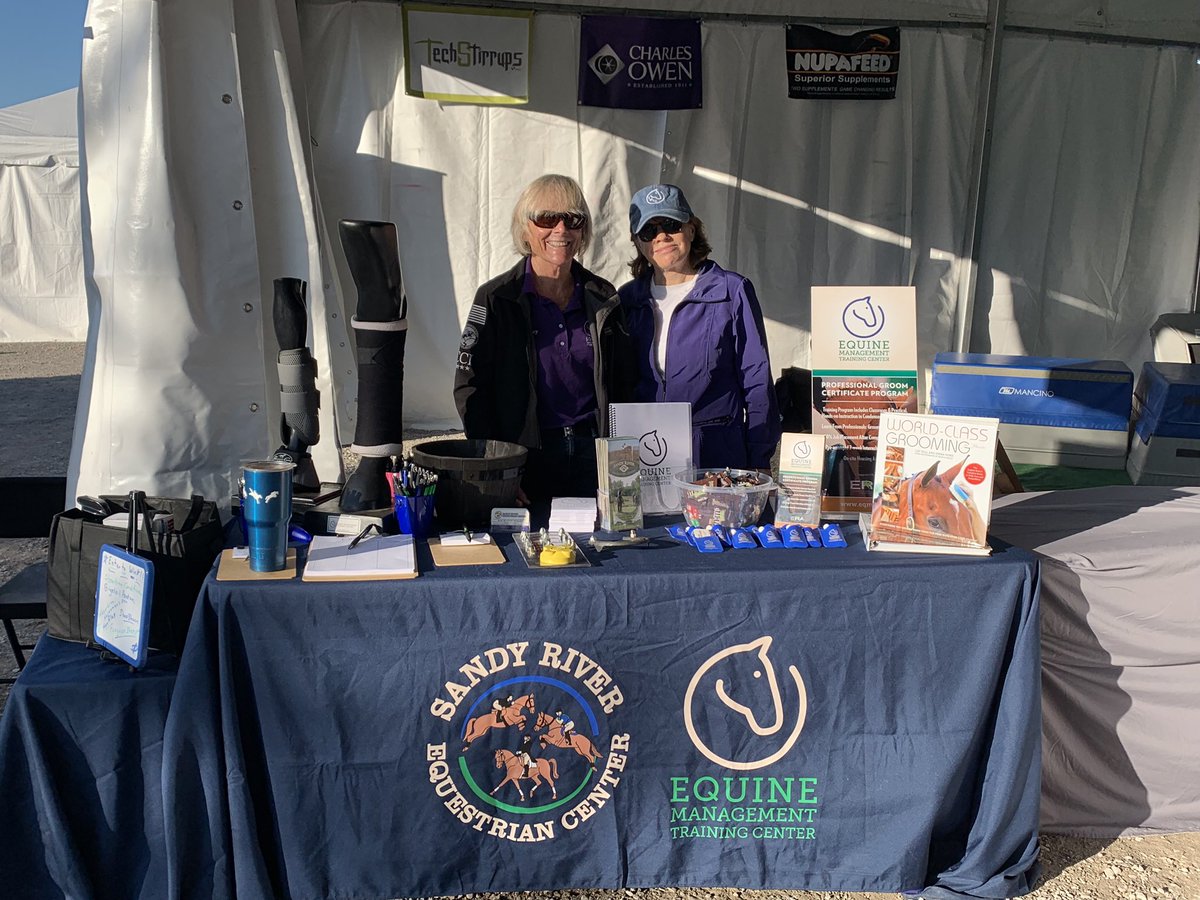 EMTC has arrived at AECs 🙌🏼 You can find us at the @USEventing Event College presented by <a href="/LandsafeEQ/">LANDSAFE EQUESTRIAN</a> on the corner of Nina Bonnie Boulevard and Rolex Way! Swing by, learn a thing or two, and sign up for our giveaway!! Stay tuned for updates on lecture times! #AEC2019 #groomsrule
