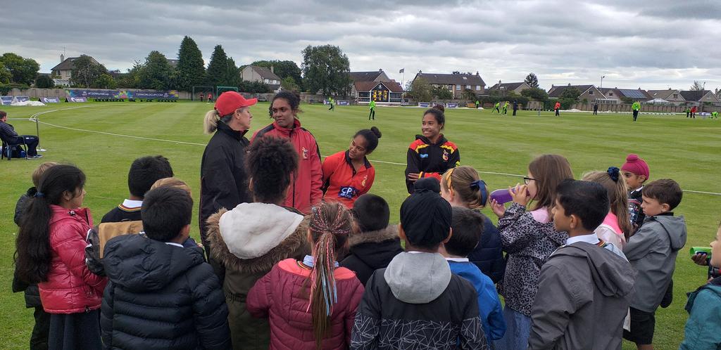 Great experiences <a href="/StJosephsDC/">St. Josephs DC</a> pupils  meeting some @Cricket_PNG players <a href="/the_forfs/">Forfarshire CC</a> for the #T20WorldCup global qualifiers <a href="/CricketScotland/">Cricket Scotland</a> 
<a href="/ICC/">ICC</a>