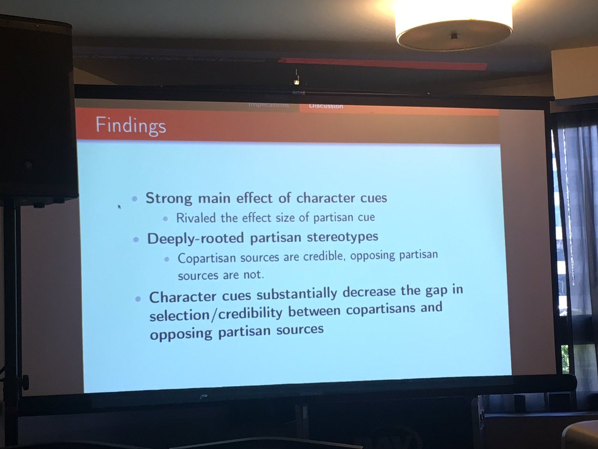 richrdfletcher's tweet photo. Experimental study from @OzerTheMoon shows that partisan selective exposure becomes less important when source character credibility cues are provided. #APSA2019 #polcomm #PolComm2019 https://t.co/2ixAWBtDOU