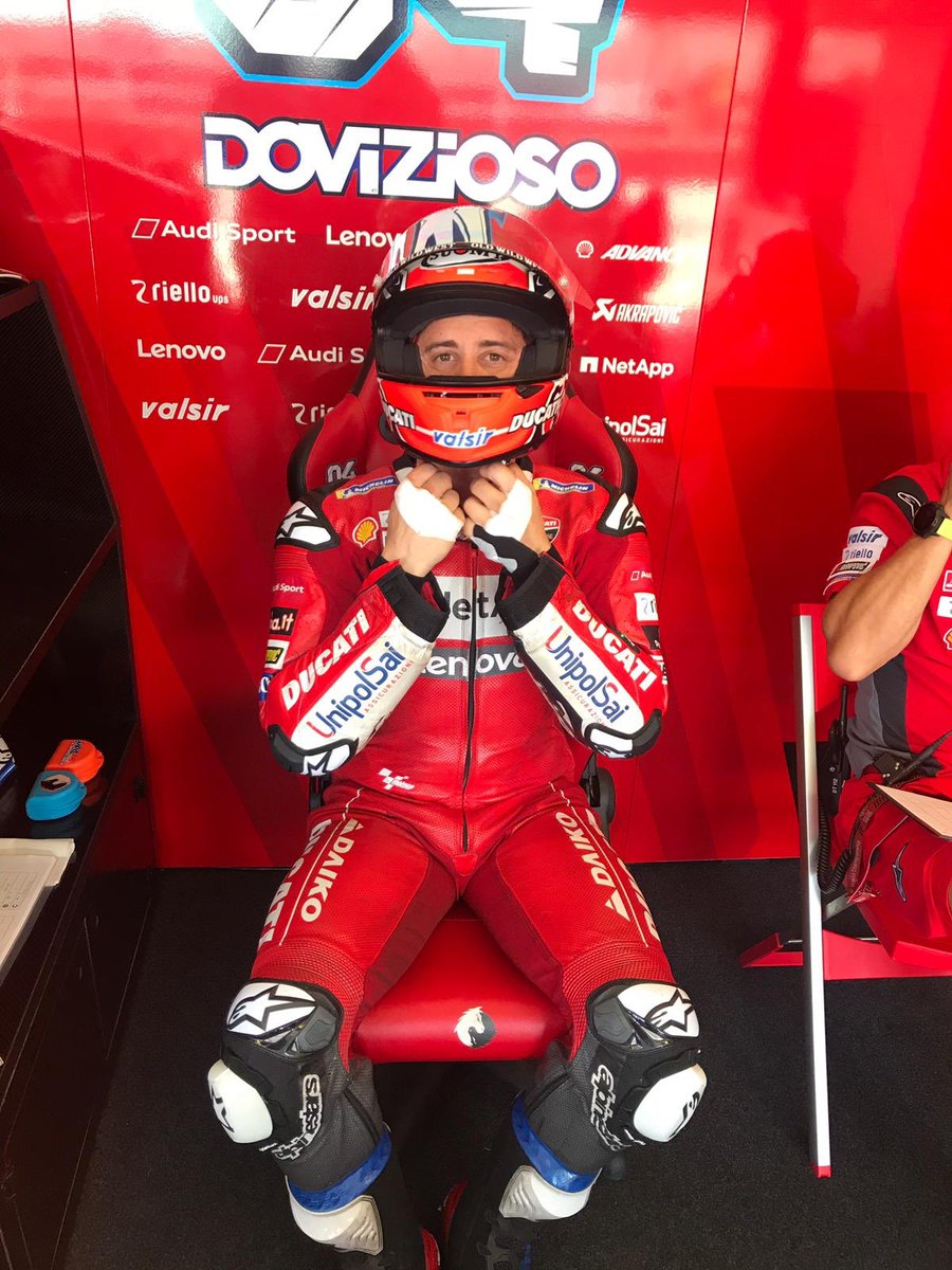 Fit and back on track! 4 days after the crash in Silverstone, @AndreaDovizioso starts now the #MisanoTest! Keep fighting!

#DucatiTeam #ForzaDucati #MotoGP