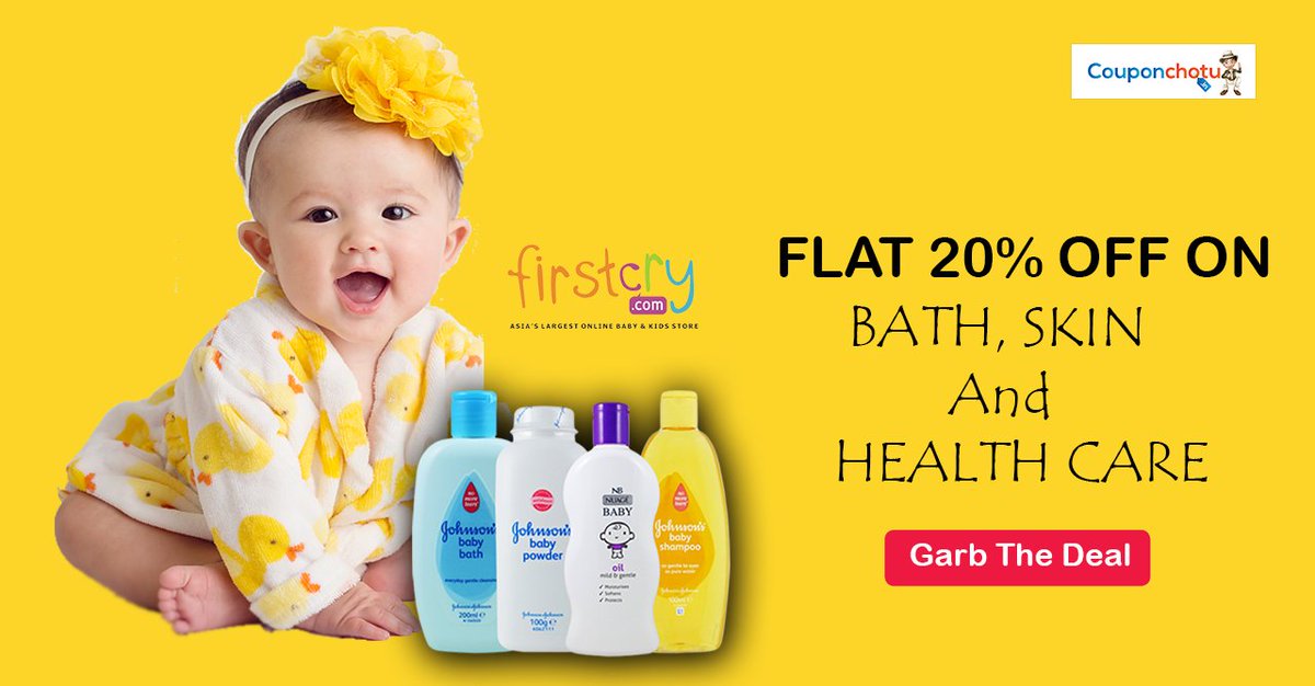 CouponChotu's tweet photo. Don't miss the deal : "Get Flat 20% OFF* on Bath, Skin &amp; Health Care". Use coupon code to avail this offer 👉 https://t.co/K4ZC7K06tt

#firstcrycoupon #healtcareproducts #skinproduct #bathproduct #couponcode #limitedoffer #firstcrydeals #firstcryoffer #babyproducts #babycare https://t.co/GtfWXiV2Lp
