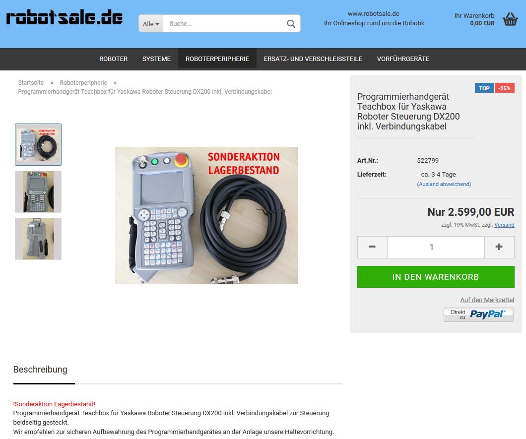 EGS_GmbH's tweet image. #Programmierhandgerät #Teachbox #Yaskawa #Roboter Steuerung #DX200 inkl. Kabel für 2.599€ zzgl. MwSt im #Onlineshop: robotsale.de/product_info.p… @robotsale_de