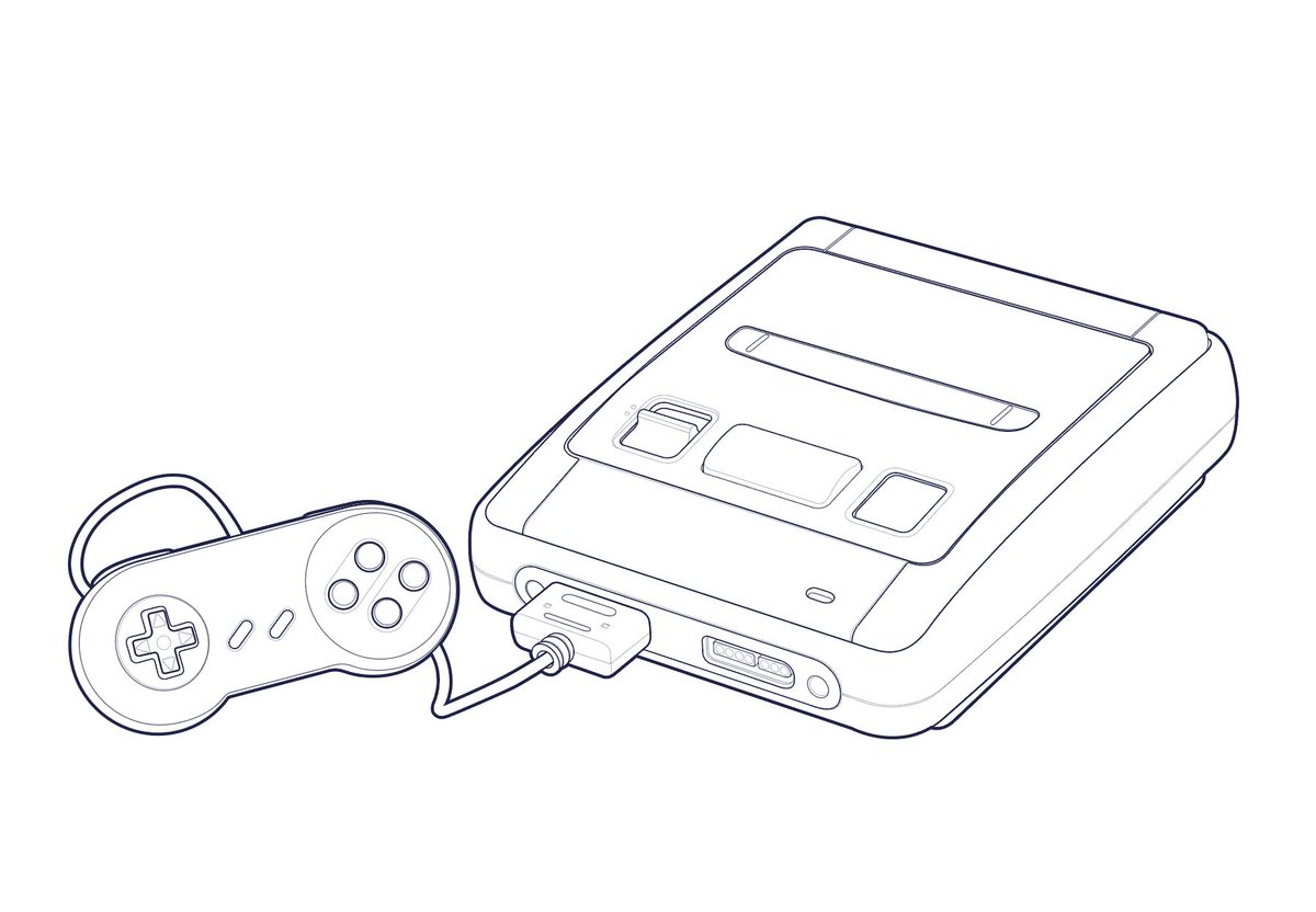 jaamed's tweet photo. SNES Illustration for Ukie 30 years of play timeline #nintendo #snes #ukie #jayroerade #digitalillustration #graphicdesign #illustration #lineart https://t.co/NViOd6QldG