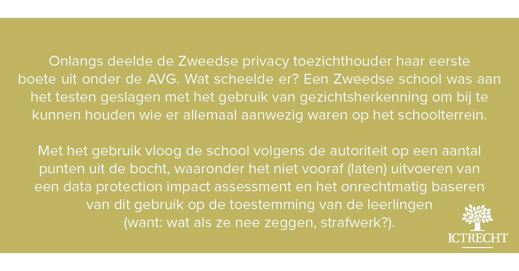 ictrecht's tweet photo. De Zweedse privacy toezichthouder heeft haar eerste boete uitgedeeld onder de AVG. Wanneer is het gebruik van gezichtsherkenning wel rechtmatig te noemen? Lees er meer over in onze blog. https://t.co/Pj3p11yNIu https://t.co/oK4HmMc0kt