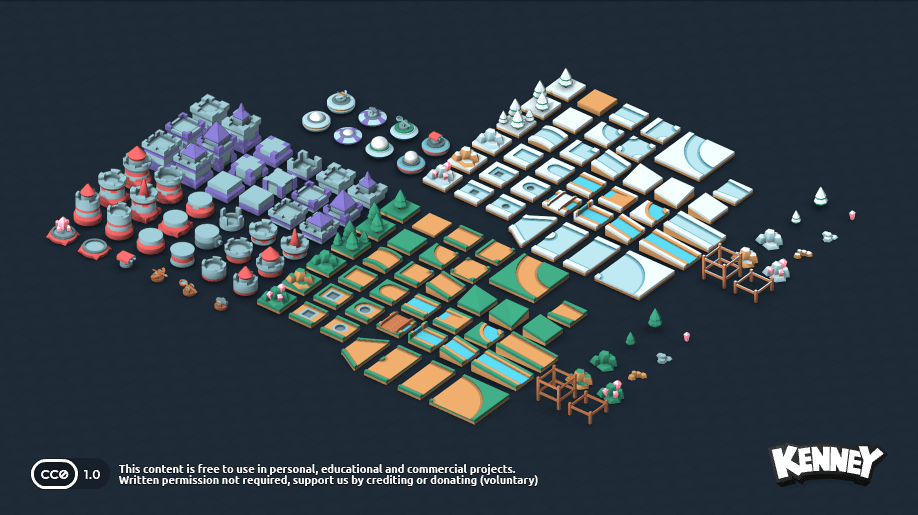 KenneyNL's tweet photo. New assets available: Tower Defense kit includes tiles, modular towers, enemy UFOs (bc y not) in both 2D #isometric and 3D models. Public domain, free to use by anyone. https://t.co/nstLP6gxSb

#gamedev | #gameassets https://t.co/ZaTOcHPuH7