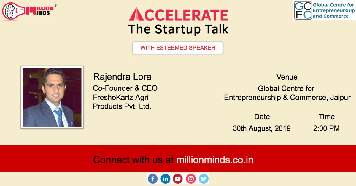 MillionmindsInd's tweet photo. @Rajendralora, Founder &amp; CEO, @freshokartz sharing his insights on #Startup space for budding #Entrepreneur students with "Accelerate: The Startup Talk" organized by 
@MillionmindsInd at @Global Centre for Entrepreneurship and Commerce, Jaipur.
#TheStartupTalk #Entrepreneurship https://t.co/WyBOE72hzP