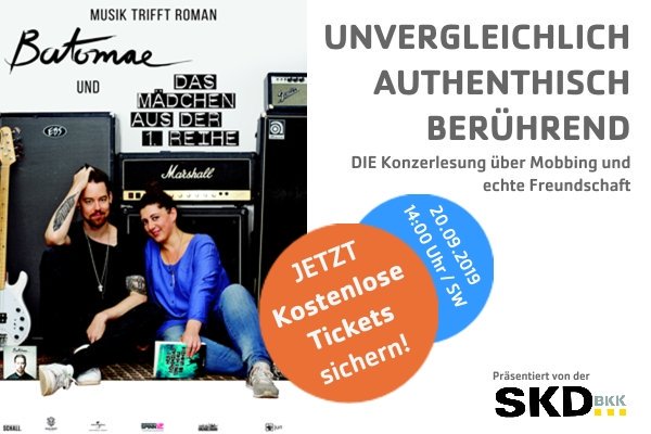 SKDBKK's tweet photo. Schonungslos ehrlich - Die Geschichte über Essstörungen, Mobbing und echte Freundschaft mit Top-Musiker Batomae und Jana Crämer in Schweinfurt. JETZT kostenlose Tickets sichern: https://t.co/cTVR961d1g #dasmaedchenausdererstenreihe #batomae #unvergleichlich #musiktrifftroman https://t.co/zL85kE7i7P