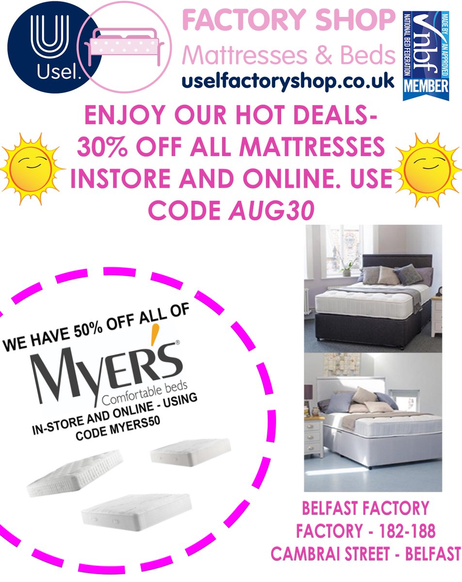 USEL182's tweet image. Coming into the last few days of our #AugustOffer.  Would you like 30% off all mattresses in-store and online? Using code AUG30, visit our website uselfactoryshop.co.uk for more information. #usel #offers #augustdeal #lastremainingdays