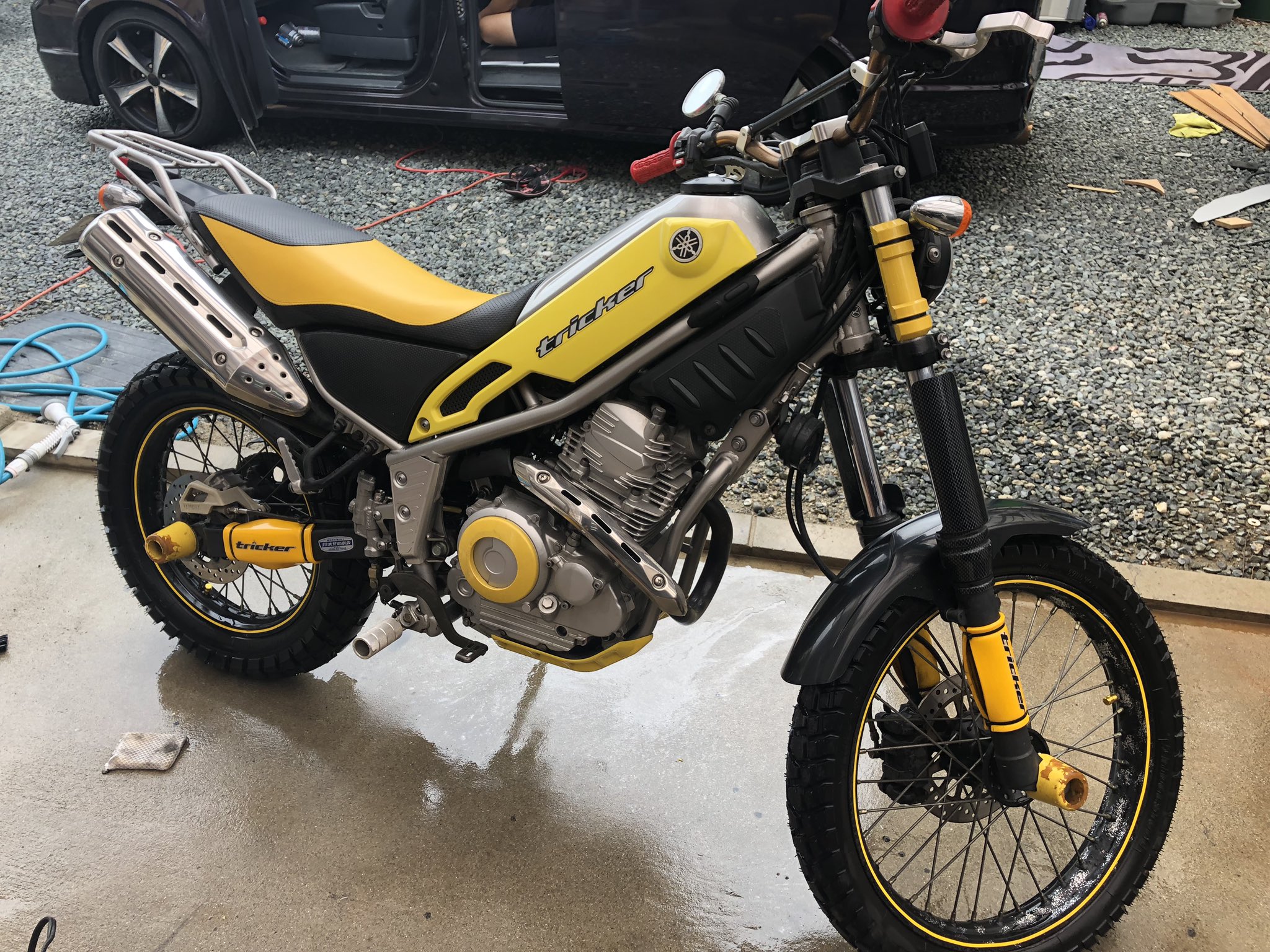 セロー250 トリッカー フルサイズ 前後ホイールタイヤ付き