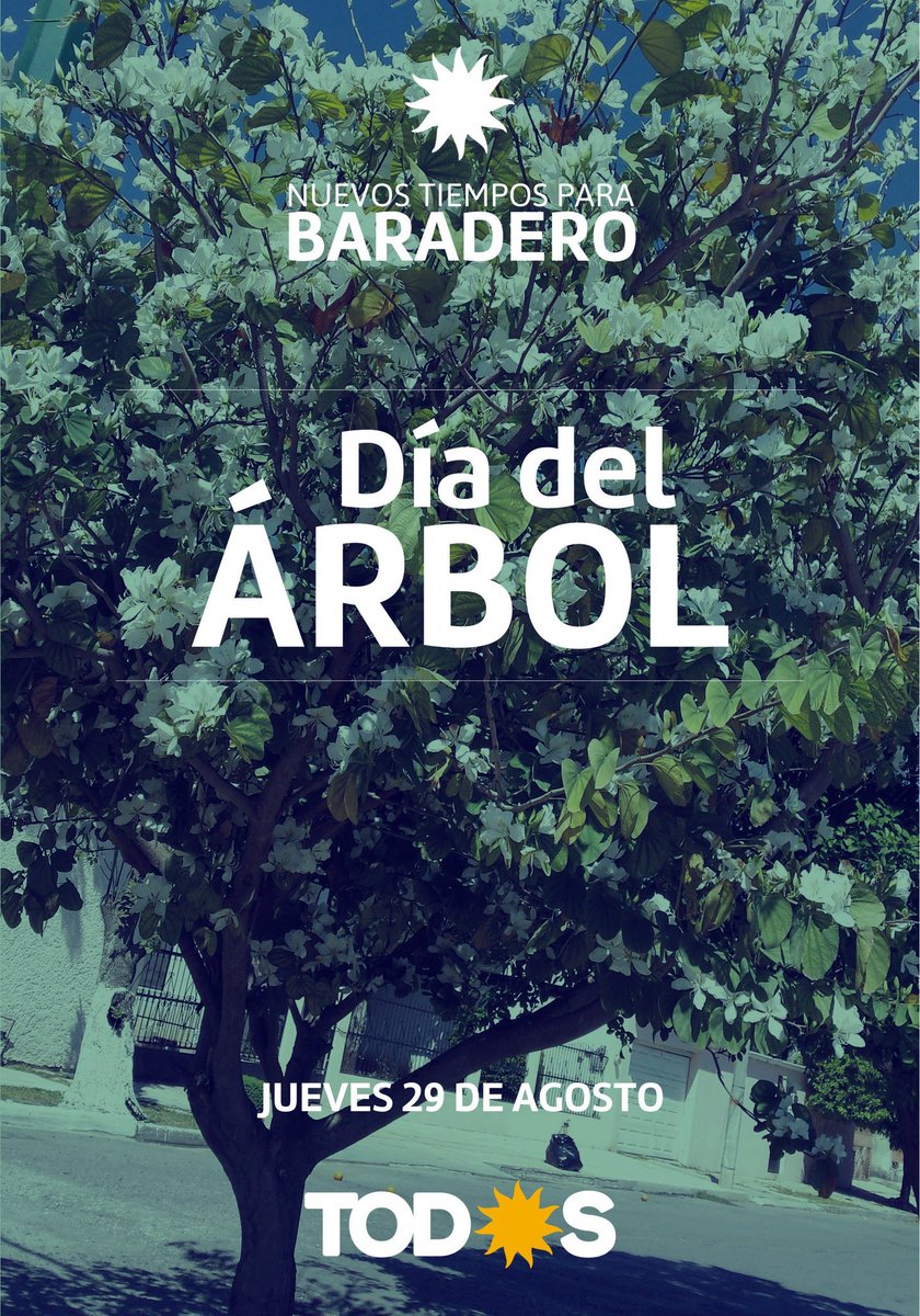 Hay un proverbio griego que dice: “Una sociedad crece bien cuando las personas plantan árboles cuya sombra saben que nunca disfrutarán”.
Hagamos todos juntos eso, plantemos árboles en #Baradero como símbolo de los #NuevosTiempos 
#DíaDelÁrbol
