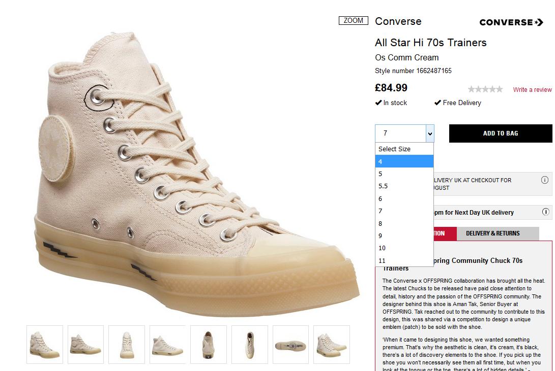 all star hi 70s trainers os comm cream