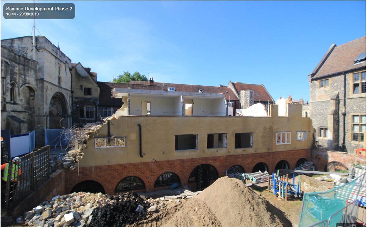 Kings_DevOffice's tweet photo. Huge progress being made this month in the demolition of Mitchinson's #MintYardScience @KingsCanterbury https://t.co/zuyY4eZkwA