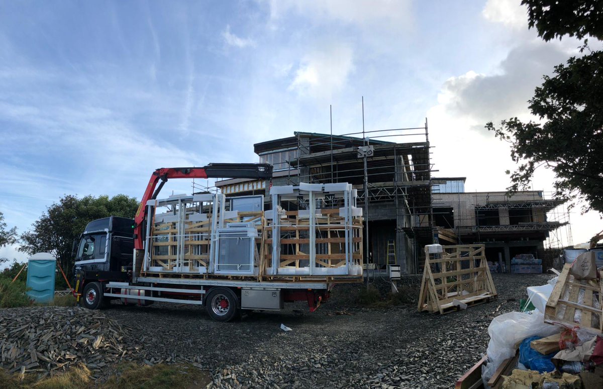 ecohausuk's tweet photo. We don't just advise and supply superb glazing, we offer #FullInstallation anywhere in the UK. Quality windows need careful delivery &amp; quality fitting &amp; our highly experienced teams always like a challenge.
This week we're installing glazing for "Gorwel-For" in Cardigan, Swansea. https://t.co/nG3rmtTezi