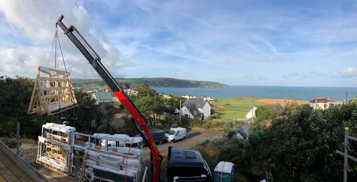 ecohausuk's tweet photo. We don't just advise and supply superb glazing, we offer #FullInstallation anywhere in the UK. Quality windows need careful delivery &amp; quality fitting &amp; our highly experienced teams always like a challenge.
This week we're installing glazing for "Gorwel-For" in Cardigan, Swansea. https://t.co/nG3rmtTezi