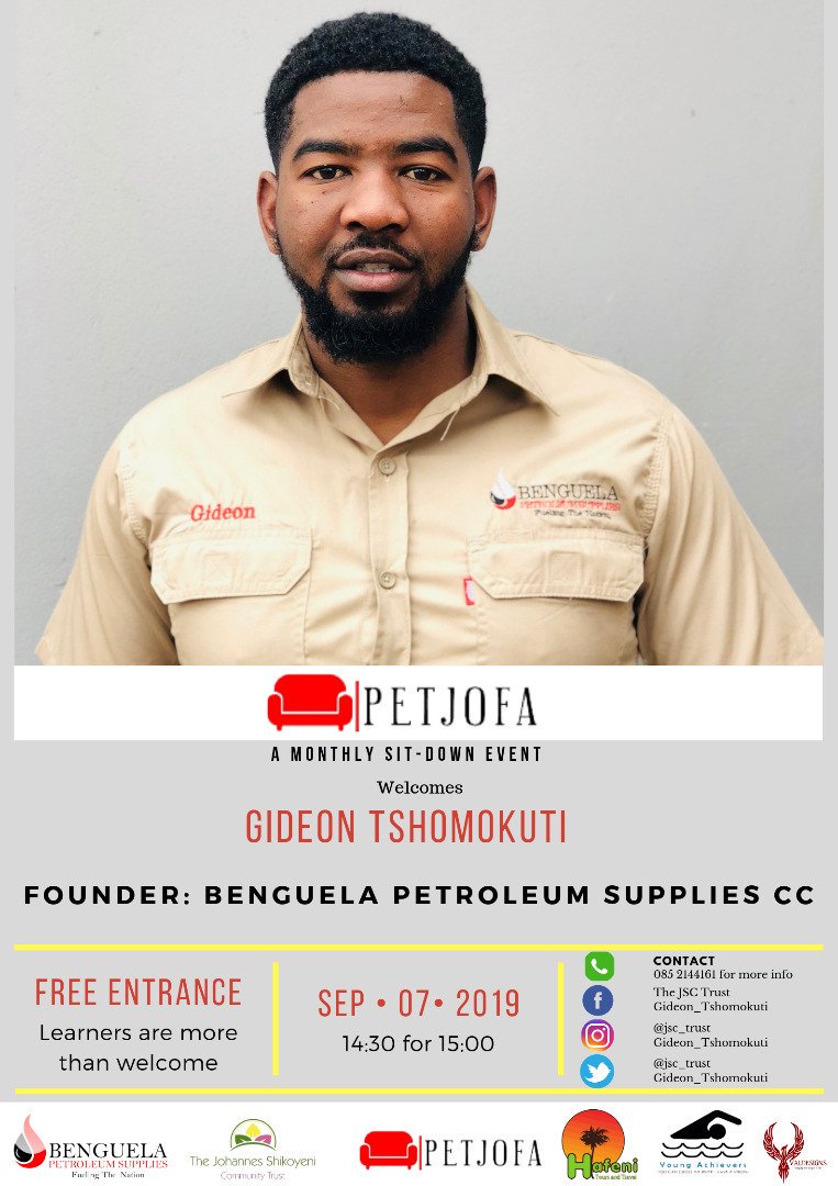 JSC_trust's tweet photo. Join us on the 7th of September as we get to know Gideon a bit more and find out about his journey in the Namibian oil industry. https://t.co/YZ8x9Qtbcc