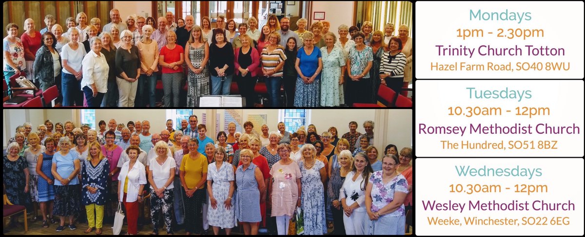 🥳Weekly rehearsals re-start🥳this coming week!!! ➕our NEW Winchester venue is 🎉launching🎉Wed 4th Sept‼️ #choir #newterm #singing #totton #romsey #winchester #newchoir #firstsessionfree #freeteaandcoffee #harmonies #newarrangements #communitychoir