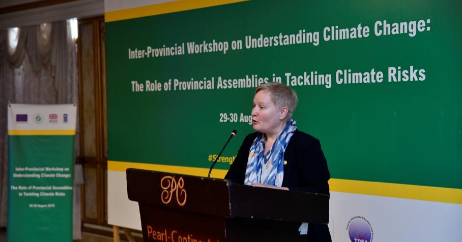 UNDP_Pakistan's tweet photo. @AlionaNiculita, Deputy Resident Representative said, “Pakistan is a country full of natural beauty and through collective efforts we can preserve the greenery and the mountains from the effects of climate change.” 
#UKAid #EUinPakistan #SUBAI #UNDPinPakistan https://t.co/p1q77Hml60