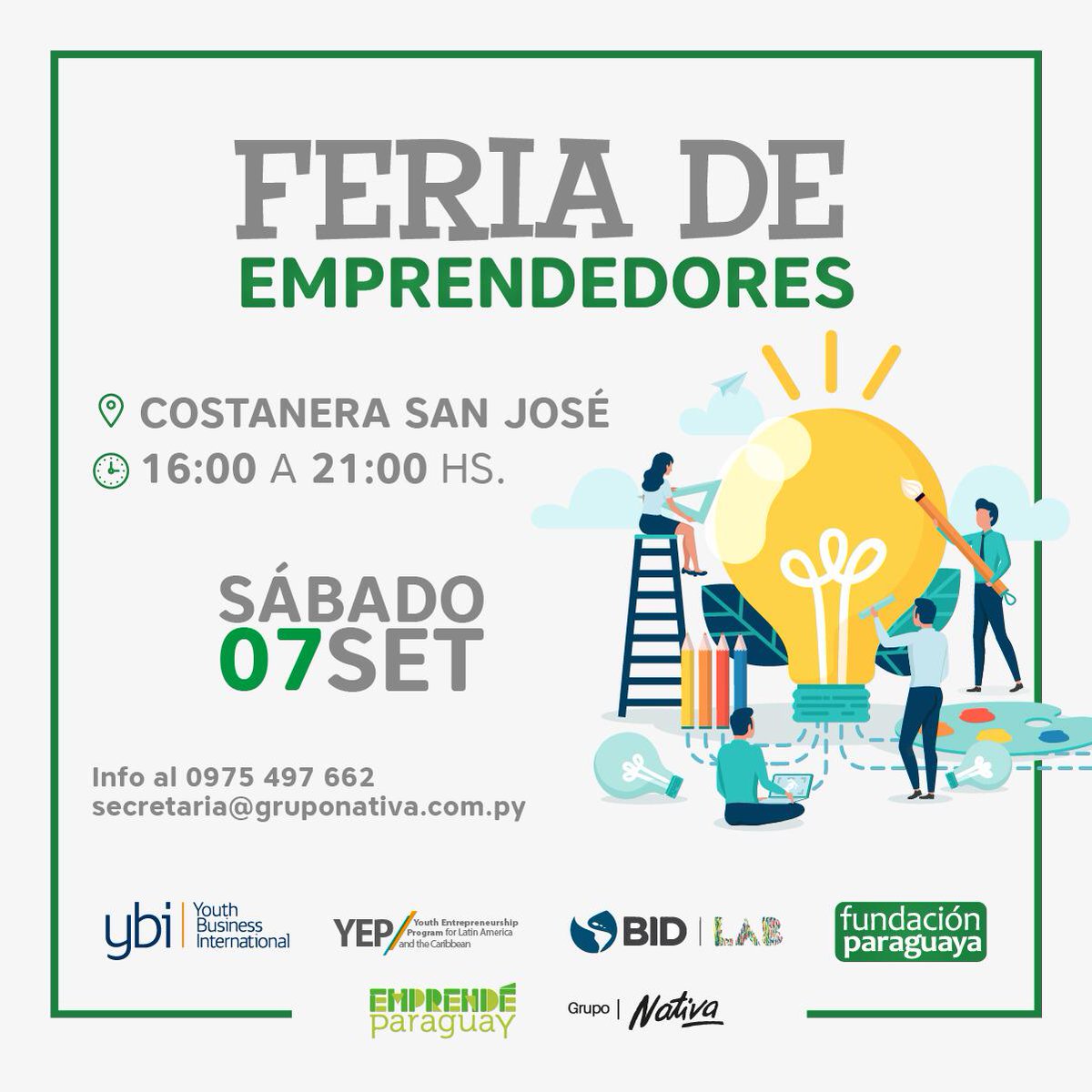 Se viene la #FeriaDeEmprendedores en la Costanera San José de la ciudad de #Encarnación. 😁🙌🏼🎉

¡No podes faltar a este gran evento! 😎🤝🤩