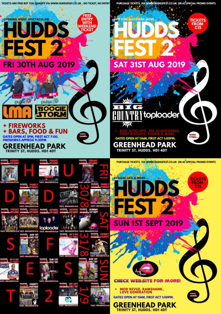 huddsfest's tweet photo. It’s so nearly here! It all starts tomorrow! Have you got your tickets? https://t.co/mmx6gEU1Lu