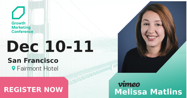 growthmktconf's tweet photo. Melissa Matlins (@melissamatlins), VP of Mktg at @Vimeo joins us at #GrowthMarketingConf. At Vimeo, Melissa helps organizations use video to connect with &amp; grow their audiences.

Can't wait for her talk! Secure a seat at 30% off. Offer expires in 72 hrs. https://t.co/dGsKoGYvM9. https://t.co/LTY1oK10xd