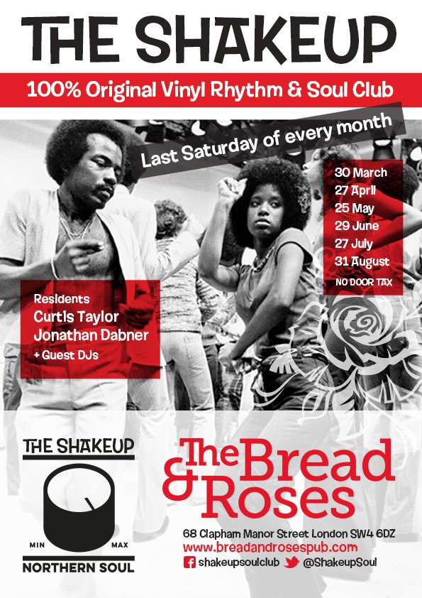 ShakeupSoul's tweet photo. SHAKEUP SATURDAY!
https://t.co/18BchJtxMj @breadrosespub @soul_scene @soulsourcenews @BluesandSoul @Echoesmag @TimeOutLondon @WhatsOnGuide @thelistmagazine @modsceneweekly @Modculture @motownjunkies @SoulGrooveRadio @BrixtonBlog @claphampeople @soulnightsout @KTFnews @theclubbing https://t.co/9JUuIzxjdK