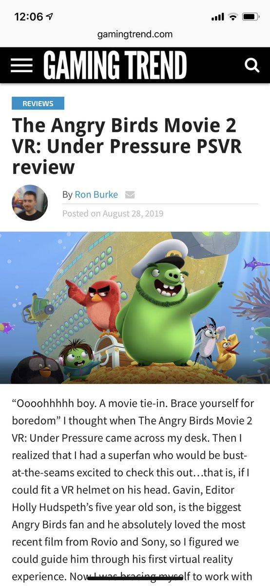 xrgamesvr's tweet image. Many thanks for the review @GamingTrend !

“85% Great”

🙏🏽

@SonyPicturesVR @Rovio @AngryBirds @PlayStation #AngryBirdsMovie2 #vr #gaming
