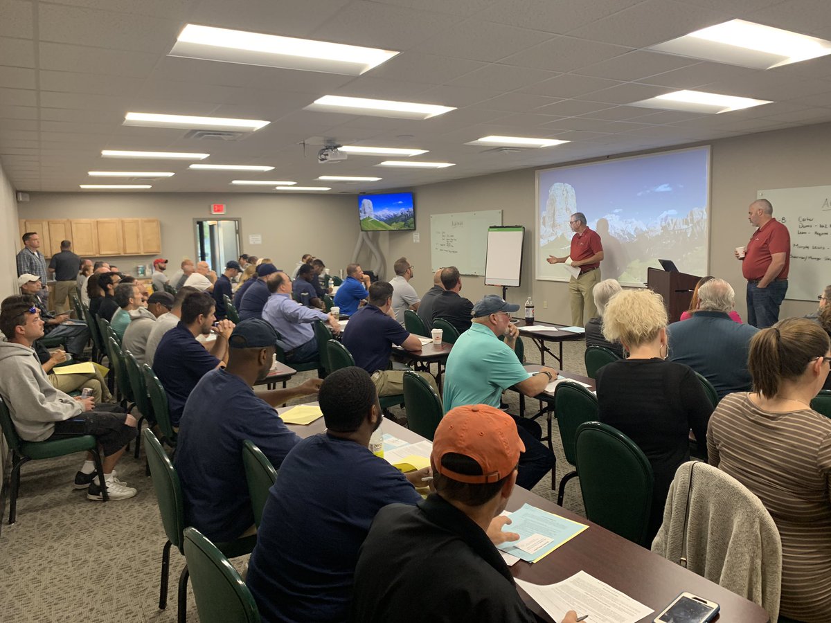 Annual drug, alcohol, and company policy meeting. We’ve outgrown the room already!