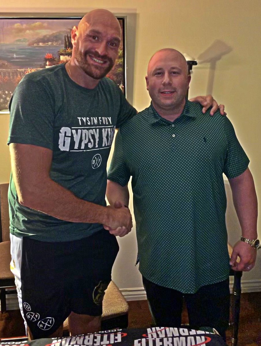 FitermanSports's tweet photo. 🥊While you sleep; we work! We had a blast with the Champ Tyson Fury! This guy &amp; his crew were awesome! Thanks for making time for us during your last few days training camp! #FitermanSports #WeRepTheBest #TysonFury #GypsyKing https://t.co/HxFoIAXNwZ