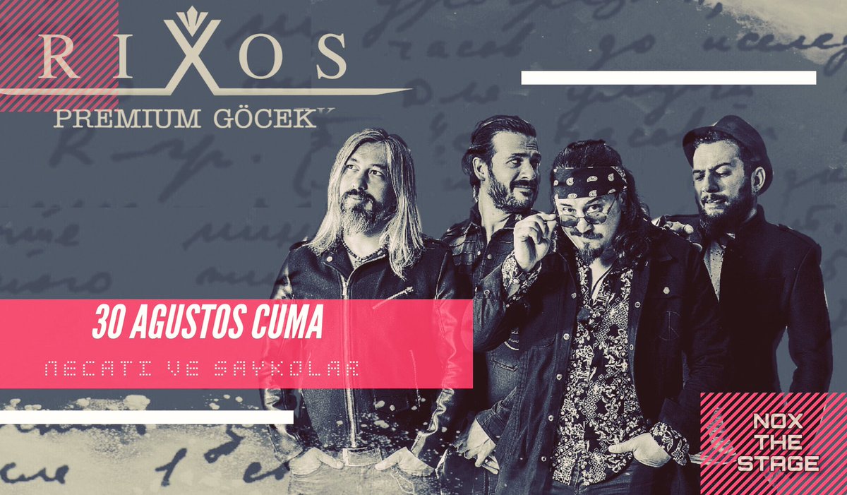Saykolar's tweet image. Necati ve Saykolar 30 Ağustos Cuma Nox The Stage “Rixos Premium Göcek” 
#necativesaykolar #göcek #rixospremiumgocek #konser @RixosHotels