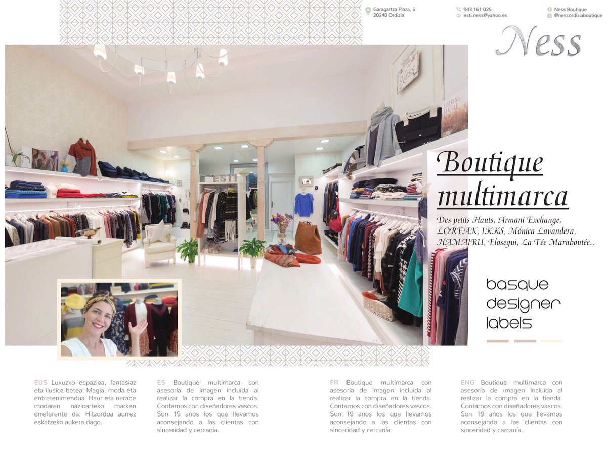 singulardendak's tweet photo. 👜~BOUTIQUE MULTIMARCA: DES PETITS HAUTS, ARMANI EXCHANGE, LOREAK, IKKS, MÓNICA LAVANDERA, HAMAIRU, ELOSEGUI, LA FÉE MARABOUTÉE.. ~⁣ 👜
⁣
Luxuzko espazioa, fantasiaz eta ilusioz betea. Magia, moda eta entretenimendua.⁣
⁣
📍ORDIZIA 👉 Garagartza Plaza, 5⁣
⁣ https://t.co/0V7kchXUi8