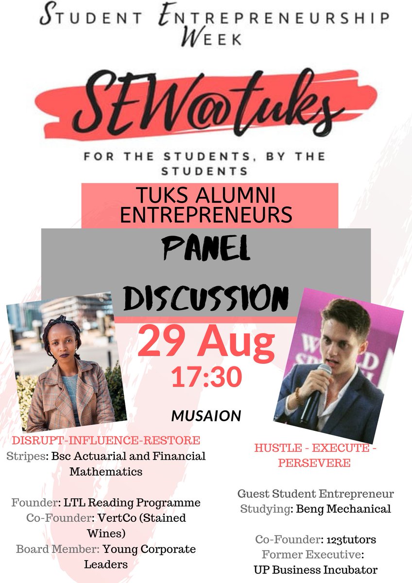 Today we are very excited to be having some of our alumni back and reunited with the students for the sake of sharing oe of their experiences from being a student entrepreneur and now out and about