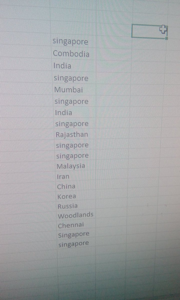 இதுமாதிரி ஒரு 4000 தரவு உள்ள ஒரு #Excel பைல் இருக்கு எனக்கு இதுல Singapore எங்க இருக்கே அந்த Row வோட டேட்டா மட்டும் தனியா Auto Hightlight ஆகுறாப்ல எதுனா வழி இருக்கா... #ExcelExperts #help me