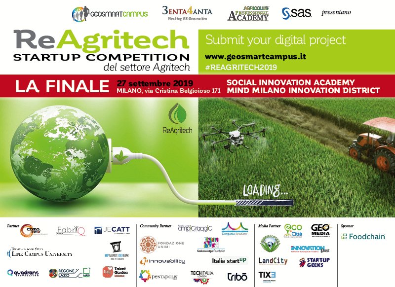 SmartCityNow1's tweet photo. 🍃 Non solo #SmartCityNow

💡 Il giorno seguente, 27 settembre 2019, sempre a #MINDMilano (@arexpo_milano), INNOVABILITY sarà partner della finale di #ReAgriTech, #startup competition lanciata da @geosmartcampus, @3040regen, @SASitaly e @AgricolusSuite

✅ https://t.co/RbPQTIplJW https://t.co/XxVr2cJJo8