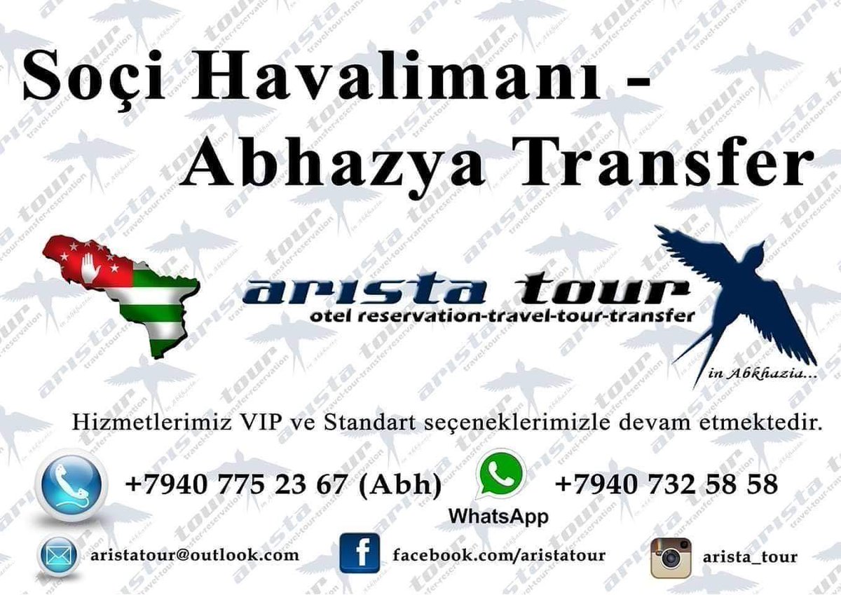 Güvenli konforlu yolculuğun Abhazya da ki tek adresi, havalimani transferleriniz devam etmektedir...