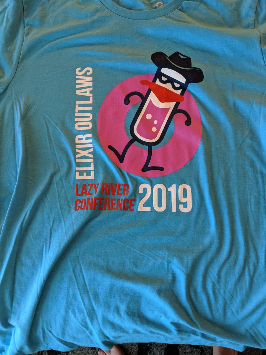 jpcarver's tweet image. Le swag de #LazyRiverConf #ElixirConf2019
