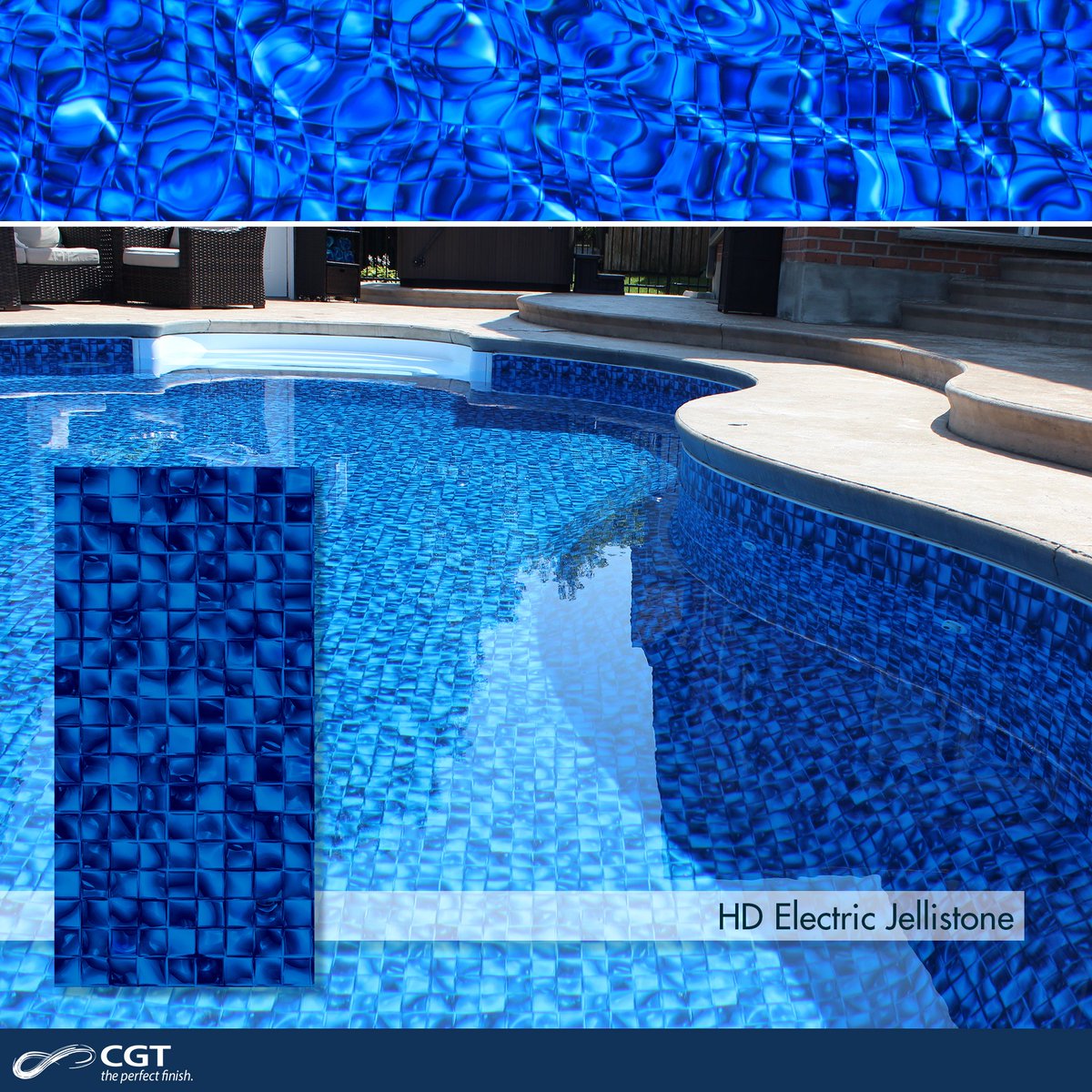 cgtower's tweet photo. High Definition Electric Jellistone brings your pool to life! With tile that moves with the water, and an electric blue pop, the HD Electric Jellistone is a win for your backyard!
#cgt #jelly #jellistone #pool #electric #blue #movingtile #highdefinition #theperfectfinish #2020 https://t.co/kovIovAvss