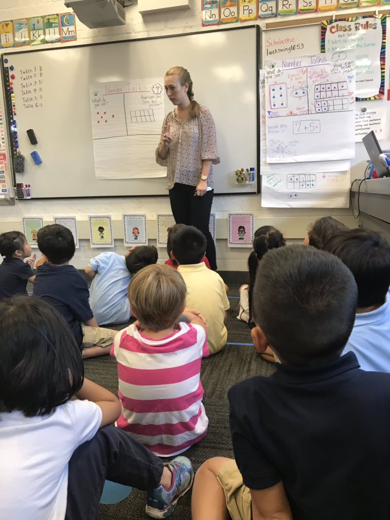 So very proud of this 1st year teacher doing her first <a href="/numbertalks/">Sherry Parrish</a> with <a href="/CaminoGrove/">Camino Grove</a> 1st graders! They gave her  2 Thumbs UP!!! NT help create a culture of perseverance, critical thinking, learning from failure and celebrating success. Way to go Ms. Torstenbo!