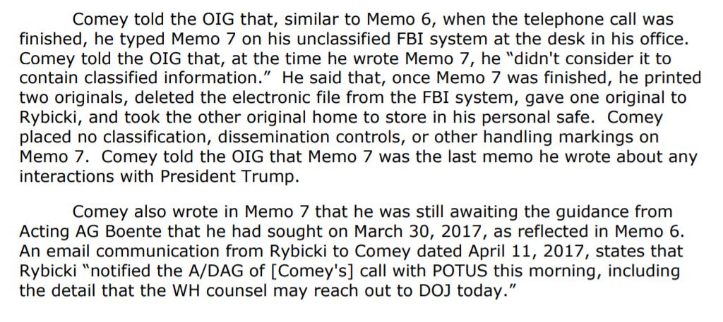 Again 2 paper copies, one to Comey's home & one to Rybicki. I don't see a mention if this one was shown to McCabe & Baker....