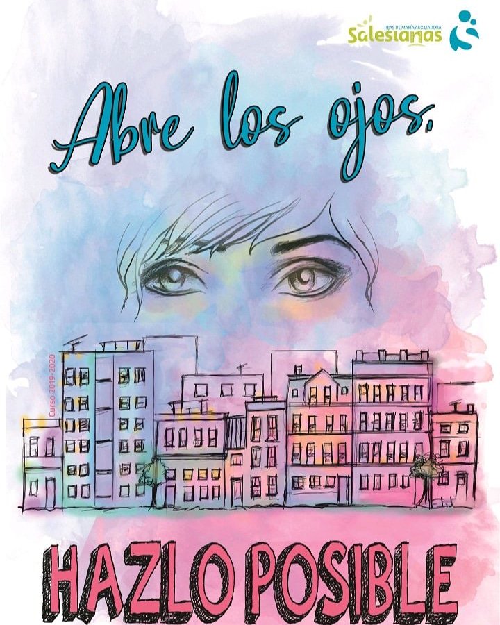 SalesianasEs's tweet photo. Compartimos con vosotros el slogan y póster para este curso. Queremos tener, como María, una mirada atenta al mundo, y la fuerza para actuar y llevar la alegría a todas las personas. #HazloPosible▶️ https://t.co/fSWSRBHsLu